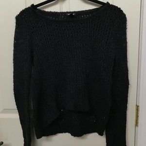 Black Crocheted Sweater